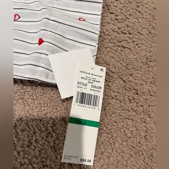 Women's ALFRED DUNNER stripe wild at heart 3/4 sleeves buton down shirt - Picture 4 of 11